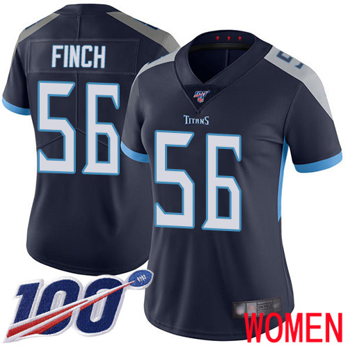 Tennessee Titans Limited Navy Blue Women Sharif Finch Home Jersey NFL Football 56 100th Season Vapor Untouchable